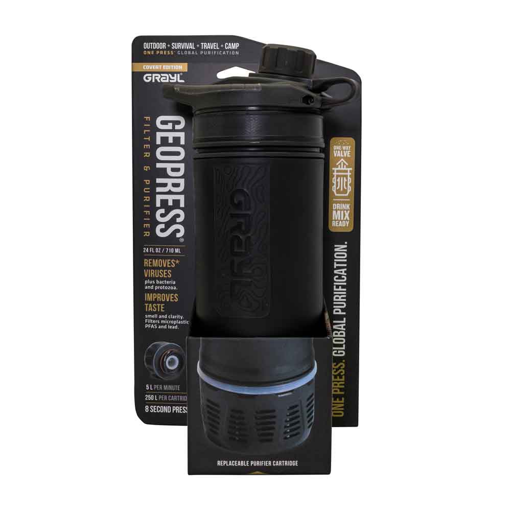 Grayl GeoPress Purifier Bottle Covert Black Grayl GeoPress Purifier Bottle Covert Black